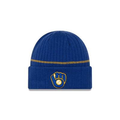 Sapca New Era Milwaukee Brewers MLB Alt Sport Knit Beanie - Albastri